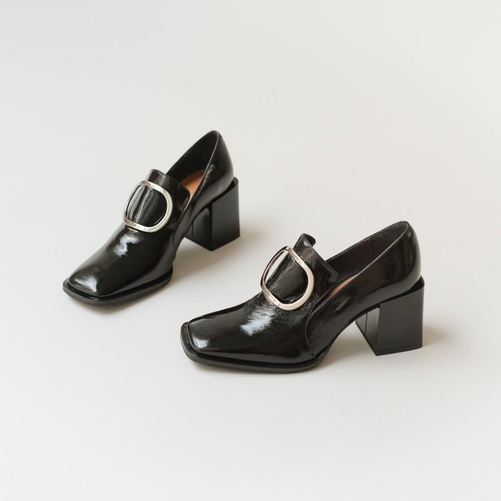 JONAK Paris Black Patent leather NIB loafers SZ 8.5 EU 39